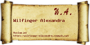 Wilfinger Alexandra névjegykártya
